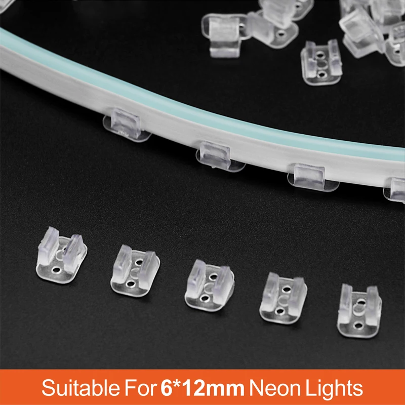 Złącze Led Fix Klipsy Plastikowe Akcesoria Montażowe Na Ścianie Dla 6/8MM 2835 Neon Strip Light Buckle Akcesoria 50-500 SZTUK