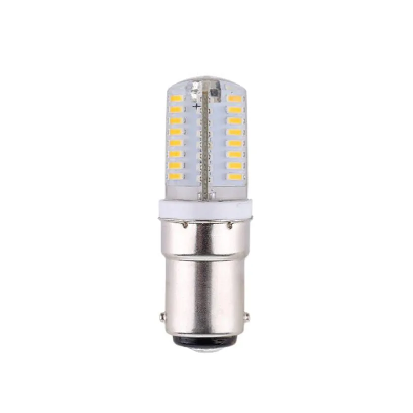 Hot 2Pcs Crystal Lamp 220V BA15D LED Corn Bulbs 6W 9W 3014 64/104SMD Lights for Sewing Machine Energy Saving