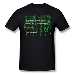 New Summer There Is No Spoon Relaxed Fit T-Shirt Cotton The Matrix Neo Sci-Fi Action Movie Ofertas Men TShirt