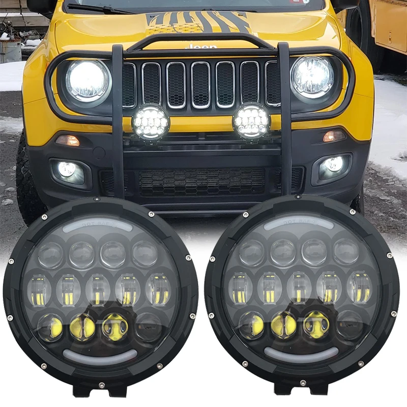 7 inch 105W led headlight high low beam led work light with DRL parking light For Truck SUV ATV 4WD Construction Camping