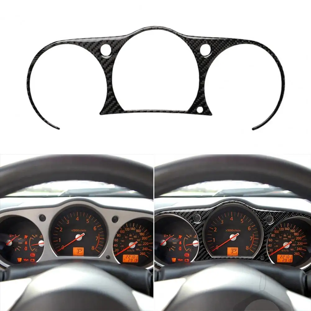 Speedometer Sticker Surround Adhesive Tape Black Carbon Fiber Car Dashboard Sticker for 350Z 2006 2009 Accessories