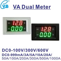 YB4835VA DC 100V 300V 600V Digital Voltmeter Ammeter Voltage Current Meter LED Display VA Dual Meter Amperemeter 3A 10A 20A 50A