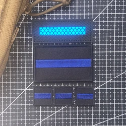 Blue Line Stripe Embroidery Reflective Patch Tactical Nylon Badges Stickers for Backpack Hat Clothes Jacket Decoration Applique