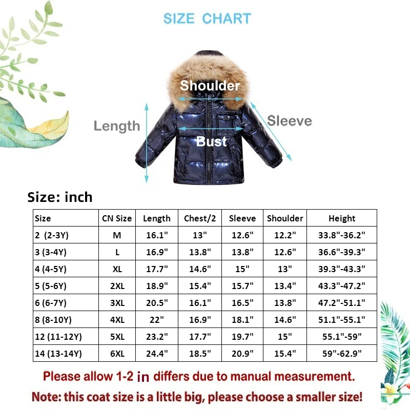 Orangmom Teen Winter Children\'s Clothing Down Coat Boys Girls Clothes Boys Parka Kids Jackets Coat Down Snowsuit For 2-14 Years