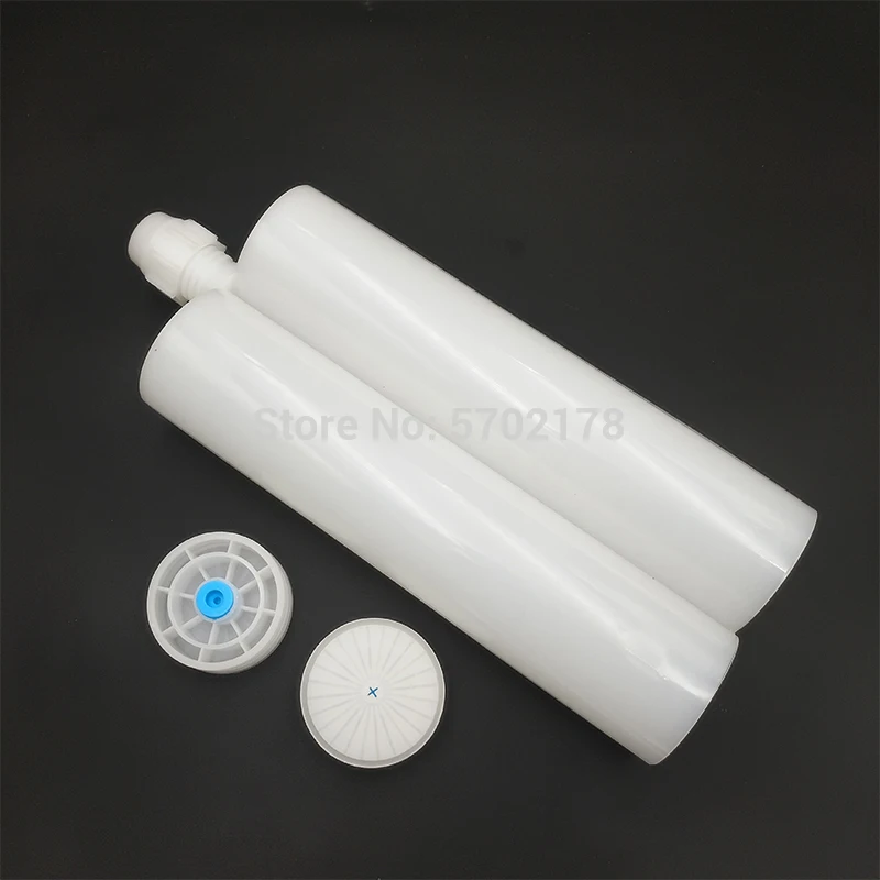 2PCS Caulk cleaning glue AB Epoxy Gun Cartridge 600ml 1:1 and Mixing Tube MC10-18 Thread Mouth