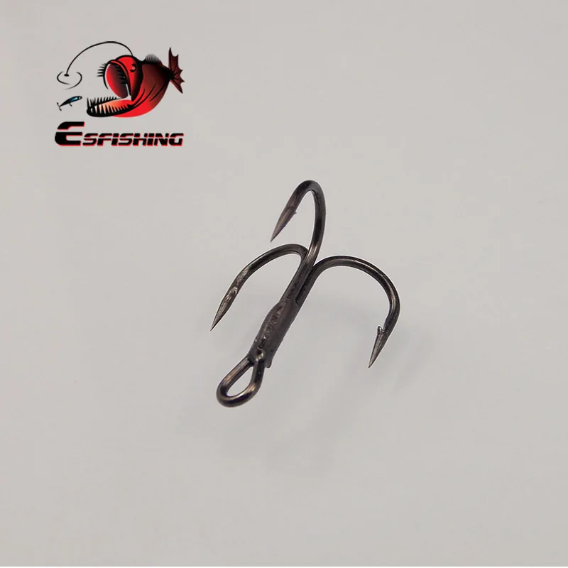 KESFISHING 12pcs Fishing Hook Carbon Steel Barbed Fishhooks Super Sharp Triple Hooks Tackle Accessories with Box