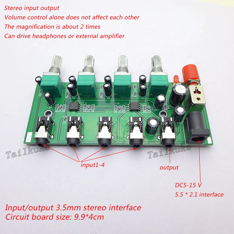 اثنان قناة الصوت أربعة المدخلات إخراج واحد أربعة المدخلات إخراج واحد متعدد القنوات الموسيقى خلط سماعات مكبر للصوت خلاط