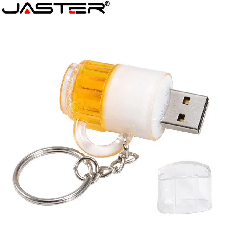 JASTER-Pendrive con forma de taza de cerveza, unidad Flash USB 2,0, 4GB, 8GB, 16GB, 32GB, regalo, disco U