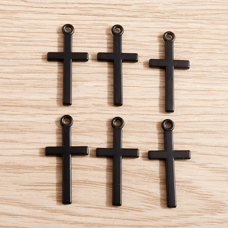 20 sztuk 13*27mm stopu czarny kolor krzyż Charms dla tworzenia biżuterii wisiorki naszyjniki spadek kolczyki DIY ręcznie robiona bransoletka akcesoria