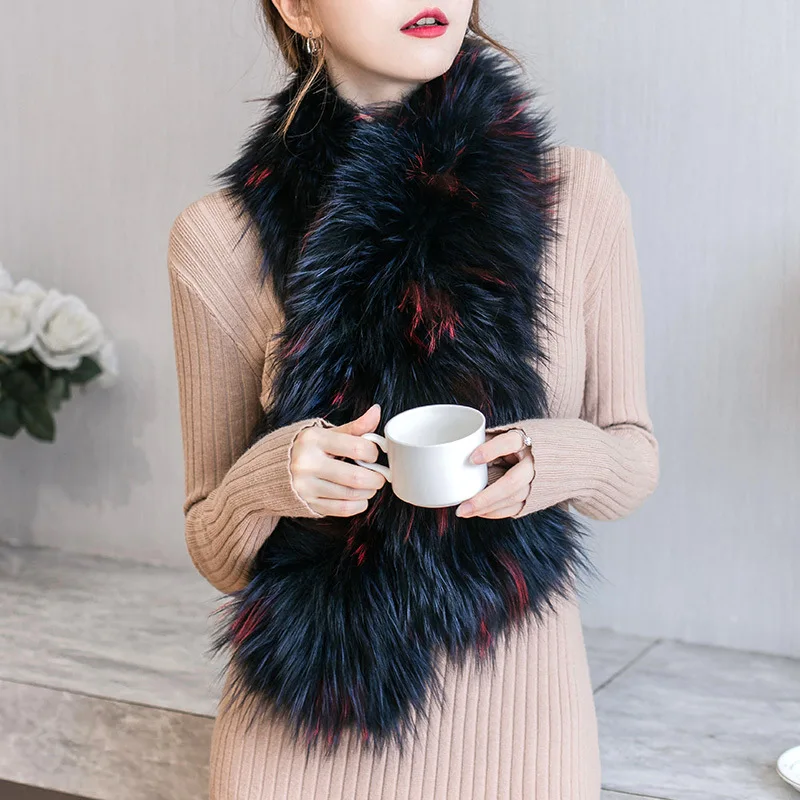 Besfilin Genuine Fox Fur Scarf Collar for Women, Double-Faced, Neck Versatile, Hand Woven, Keep Warm, Spring  Autumn and Winter