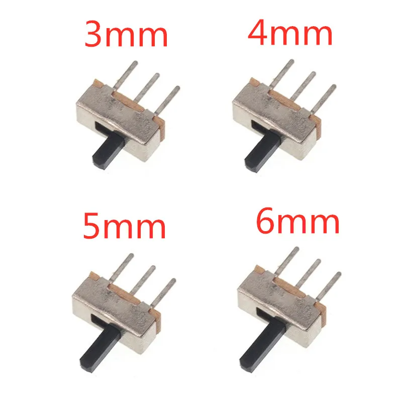 20 sztuk SS12D00 przerywacz on-off mini przełącznik suwakowy 3pin 1P2T 2 pozycja wysokiej jakości przełącznik dwupozycyjny długość uchwytu: 3 MM/4 MM/5 MM/6 MM
