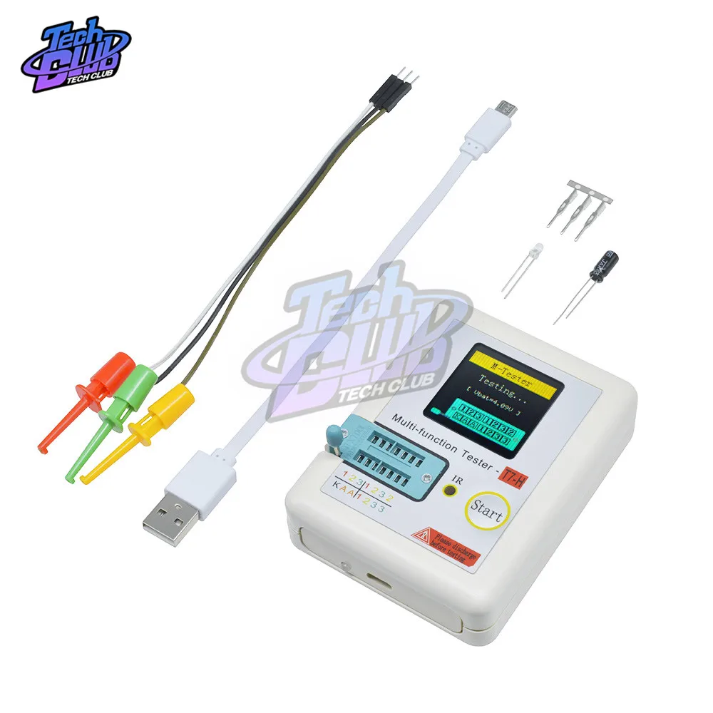 TC-T7-H TCR-T7 LCR-TC1 Tester Transistor multimetro diodo triodo misuratore di capacità ESR LCR MOS/PNP/NPN FET IR Test multifunzione