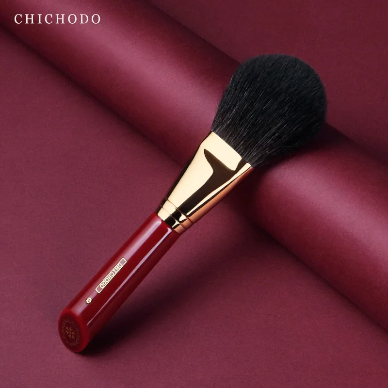 CHICHODO Makeup Brush-Luxurious Red Rose Series-High Quality Gray Rat Hair Powder&Blusher Brush-Face Cosmetic Tools-Natural Hair