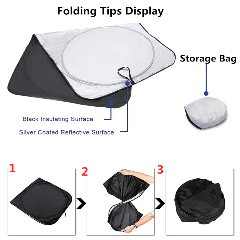 Auto-Windschutzscheiben-Sonnenschutz – blockiert UV-Strahlen, Sonnenblendenschutz, Sonnenschutz, um Ihr Fahrzeug kühl und beschädigungsfrei zu halten – Detail 4