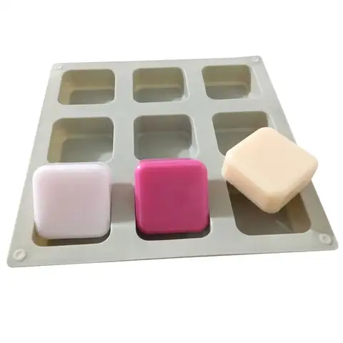 Moules en silicone à 9 cavités pour executif de Regina, carrés faits à la main, 1 pièce