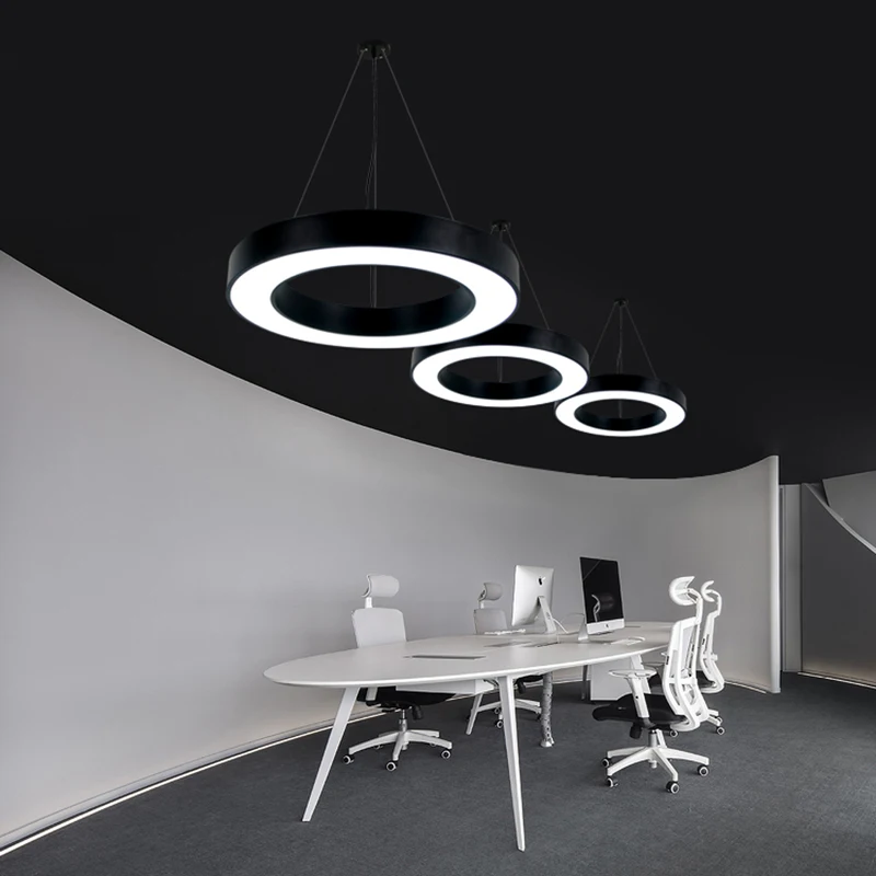 

2021 New LED Ultra Durable Round Dimmable Lustre Hanging Lamps Chandelier Lighting Suspension Luminaire Lampen For Office