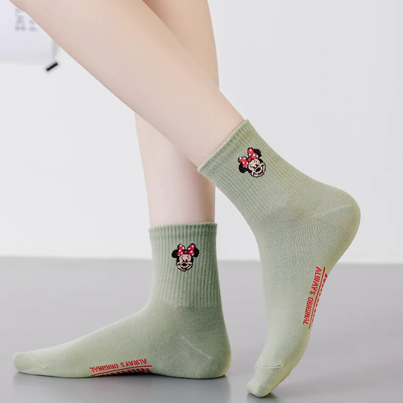 Disney Women Girls Socks Mickey Mouse Cotton Woman Girls Cute Fashion Boat Cute Socks Ankle Low Anime Donald Duck Summer Socks