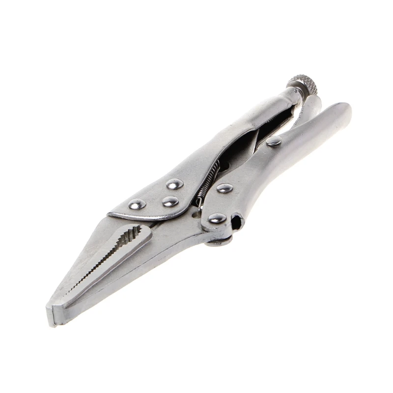 7Inch Locking Pliers Long Nose Straight Jaw Lock Vise Grip Clamp Hand Tool 165mm Silver