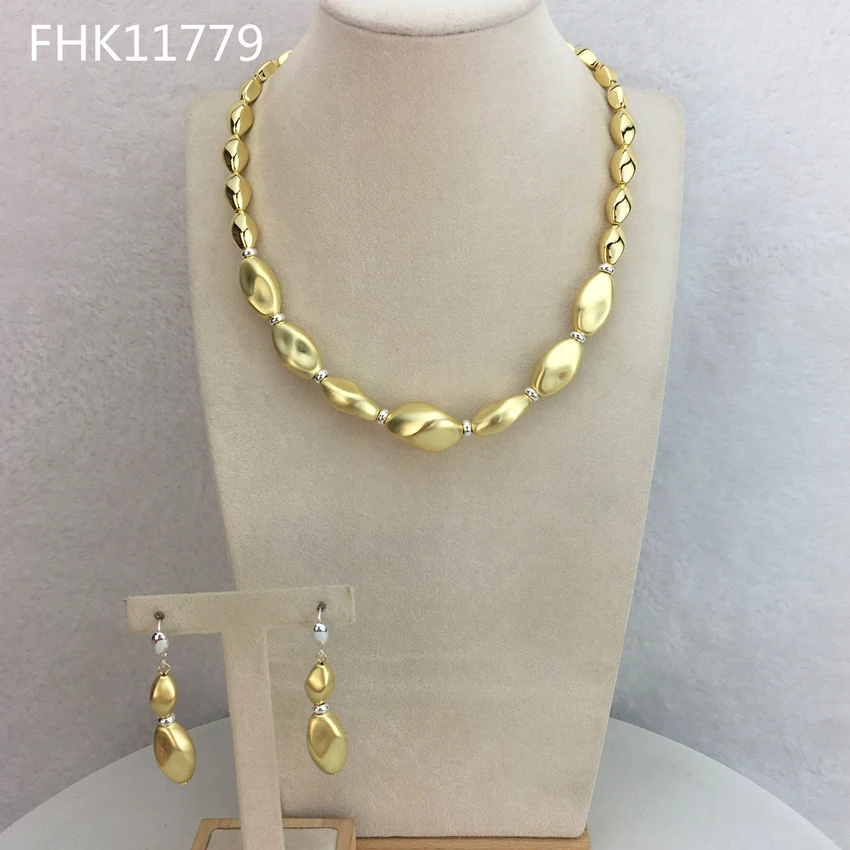 

Yuminglai Fine Jewelry Dubai Gold Plated Necklace Sets for Women Christmas Gifts FHK11779