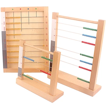 Montessori Ahşap Oyuncaklar Düz Boncuk Çerçeve Çarpma Egzersizleri için Bebek Boncuk Matematik Malzemeleri eğitici oyuncak Matematik Öğrenmek