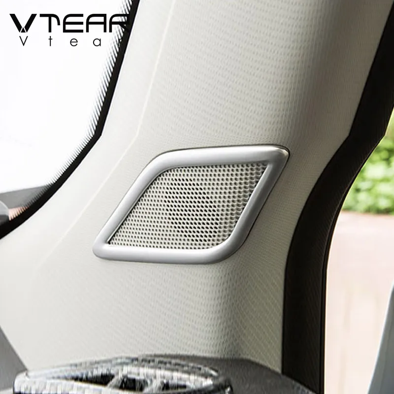 Vtear For MG ZS Car Covers Speaker Sound Ring Trim Stainless Steel Accessories  Interior Styling Decoration Parts Moulding Auto