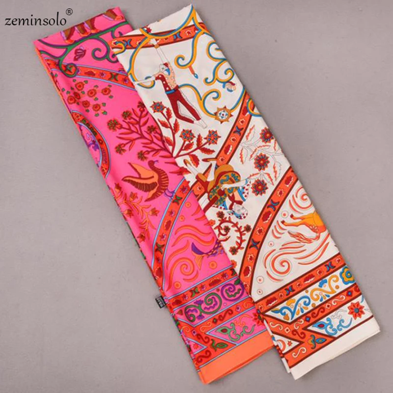 130*130cm 2021 New Brand Twill Silk Scarf Bandana Pendant Print Scarves For Women Headband Large Square Scarves Shawls Poncho