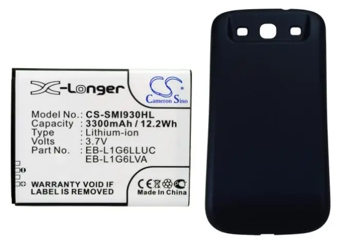 cameron sino 3300mah battery for SAMSUNG Galaxy S3 Galaxy SIII GT-I9300 GT-I9308 SGH-T999V EB-L1G6LLU EB-L1G6LLUC EB-L1G6LVA