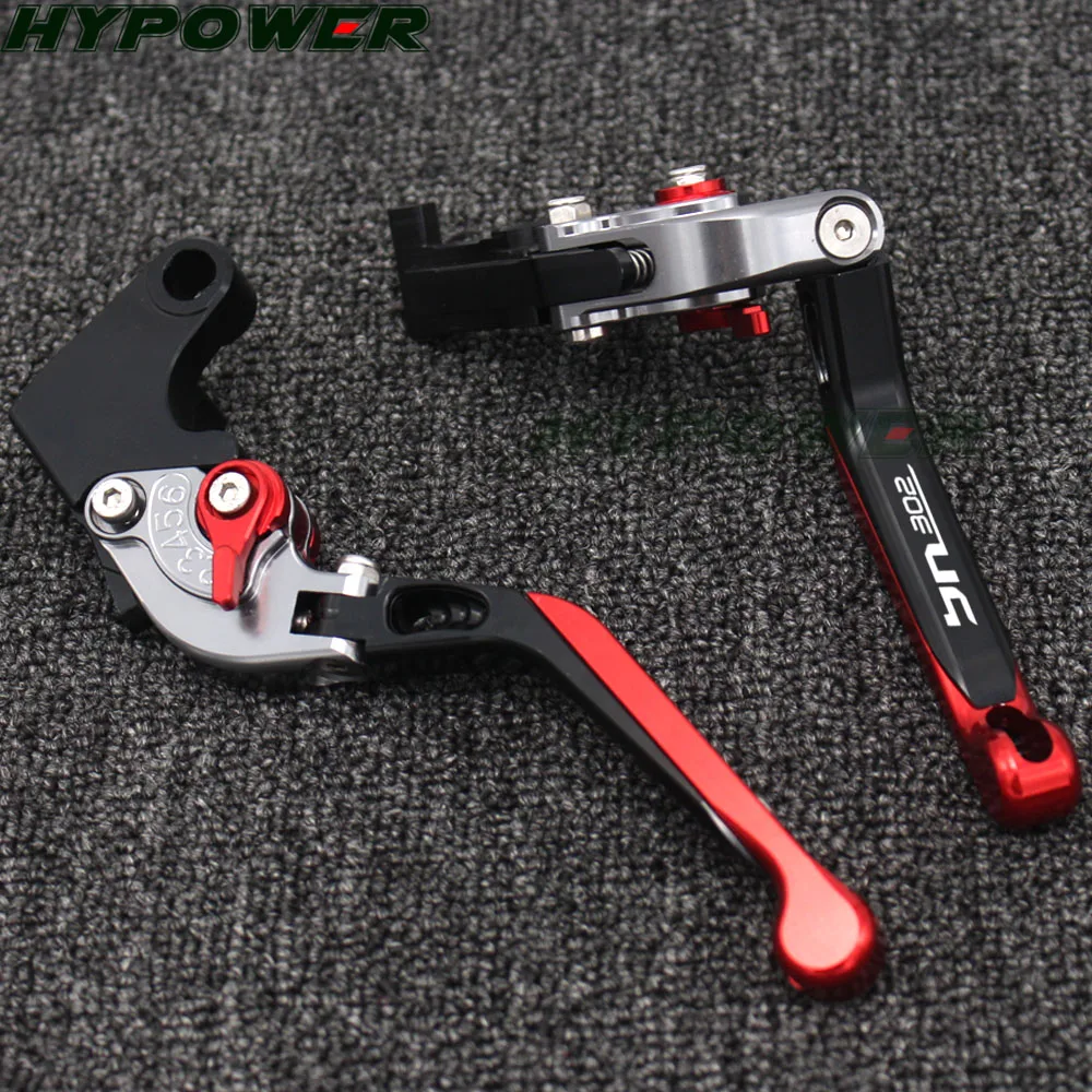 Logo BN302 Red+Titanium For Benelli BN 302 2015-2016 CNC Folding Extendable Motorcycle Brake Clutch Levers