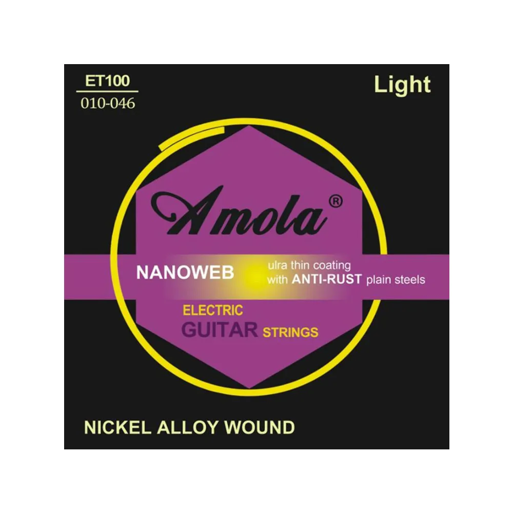 

Amola 010-046 ET100 Electric Guitar Strings Musical Instruments Nickel Alloy Strings Guitar Parts Accessories