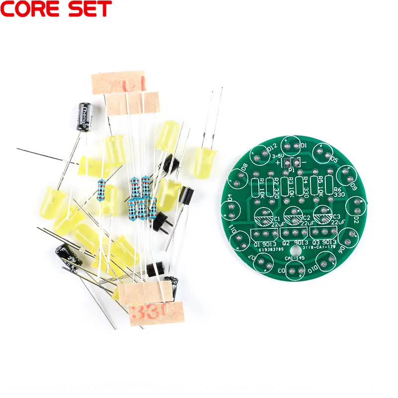 LED Water Flowing Lamp Production DIY Kit Electronic Component Training Welding Practice LED Board Red/Yellow/Blue/Green Color