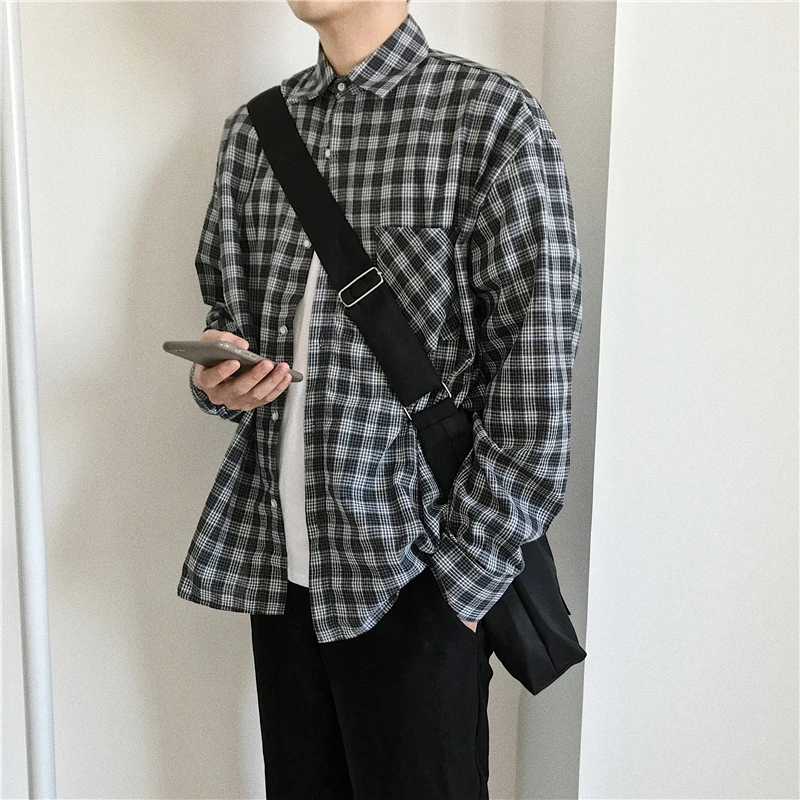 Large Capacity Messenger Bags Men Solid Black Preppy Couples Canvas Eco-friendly Ins Old Fashion Crossbody Harajuku Simple Bolsa