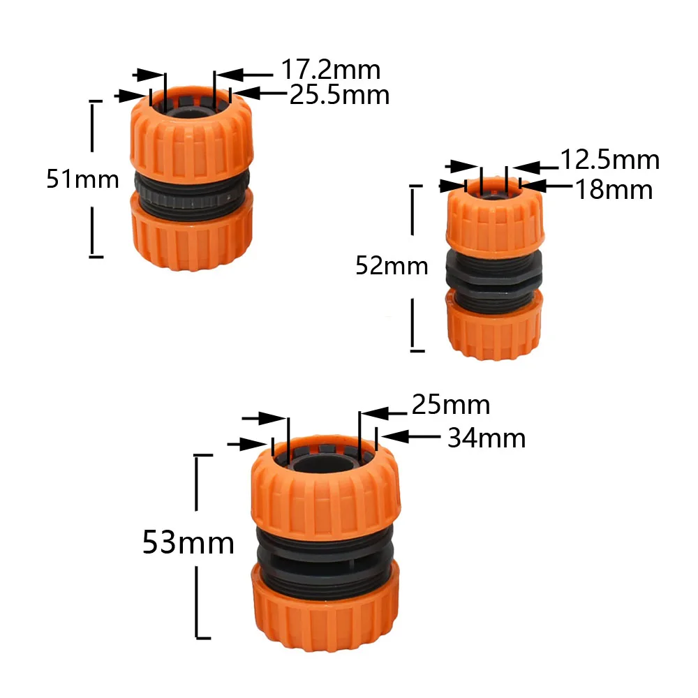 Garden Hose 1/2 3/4 1Inch Repair Quick Connector 16mm 20mm 33mm Reducing Connector Water Tube Joints For Drip Irrigation 1PC