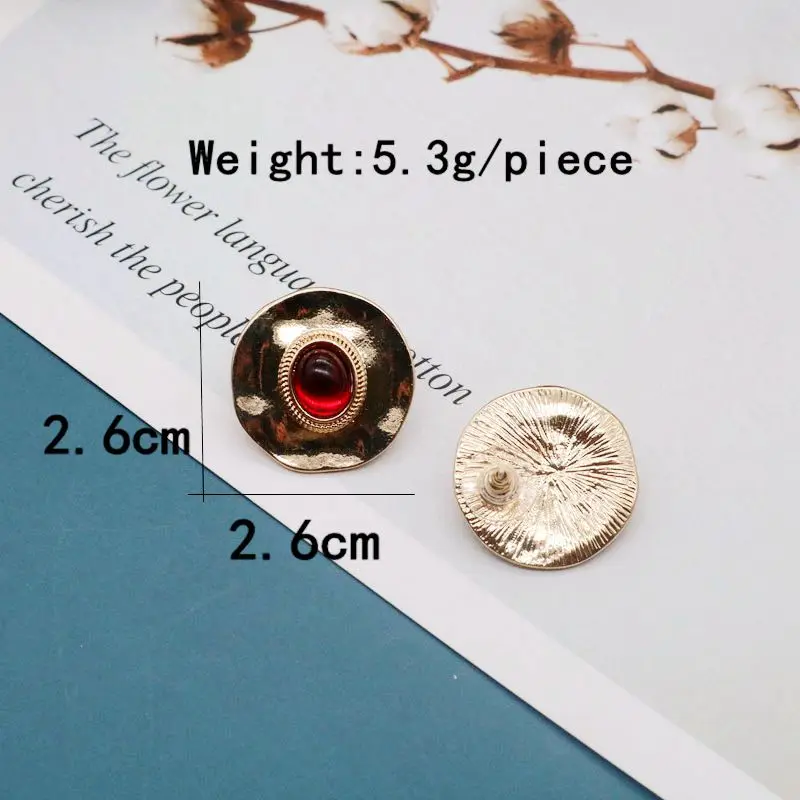 Red Earrings Sweet Geometric-Resin Alloy Fashion-New Accessories For Women Girls