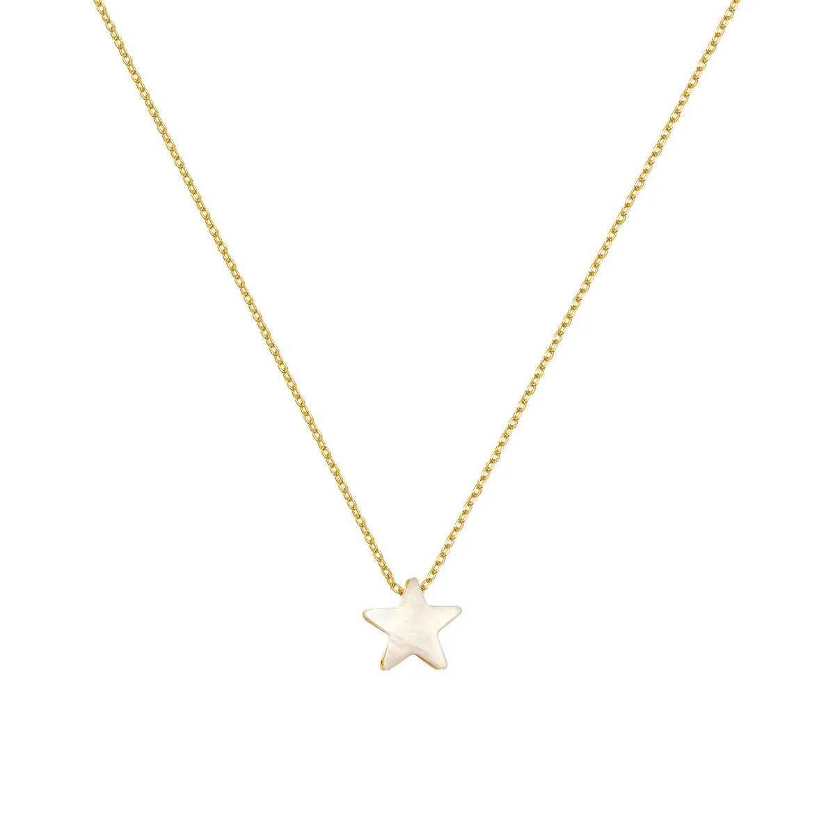 Korea Natural Mother Shell Star Choker Necklace W/14K Gold Filled Brass Chain For Women Lady Party Wedding Jewellery 2021 Gift