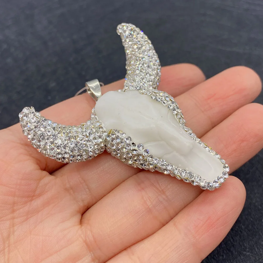 Wholesale Multicolor Bull Head Shape Pendant Acrylic Used In Jewelry Making DIY Handmade Accessories Beaded Decoration Fashion