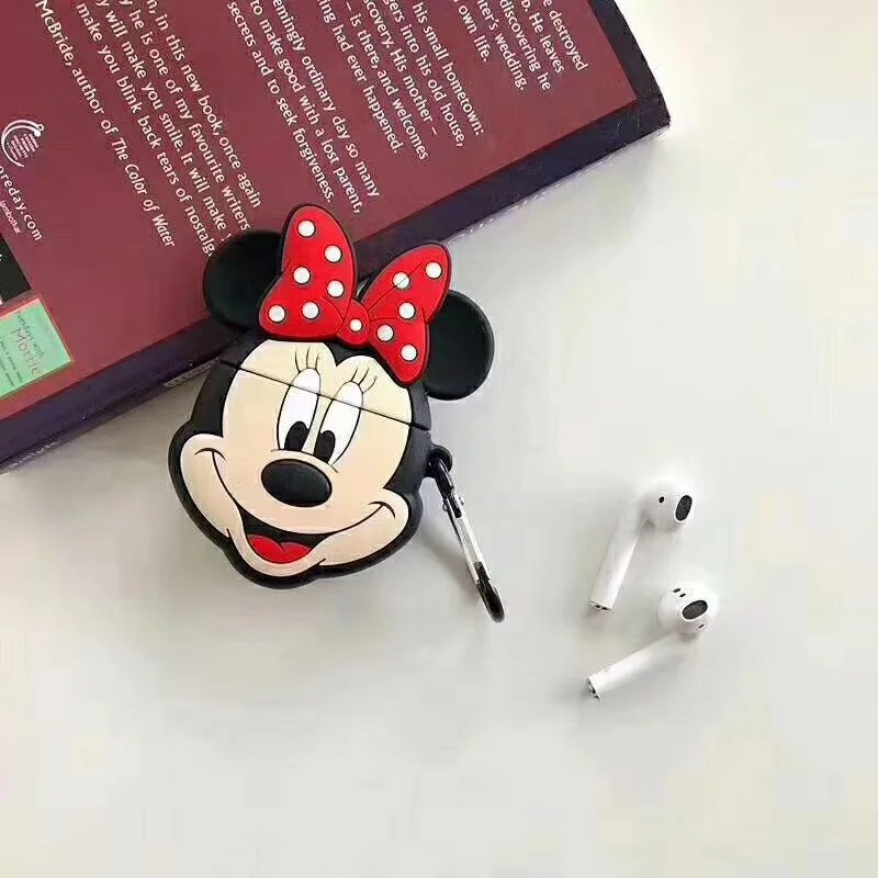 Disney kreskówka myszka miki Minne silikonowe etui do Airpods 1 2 ochronna Bluetooth bezprzewodowe ładowanie słuchawek pokrywa dla Airpods Pro