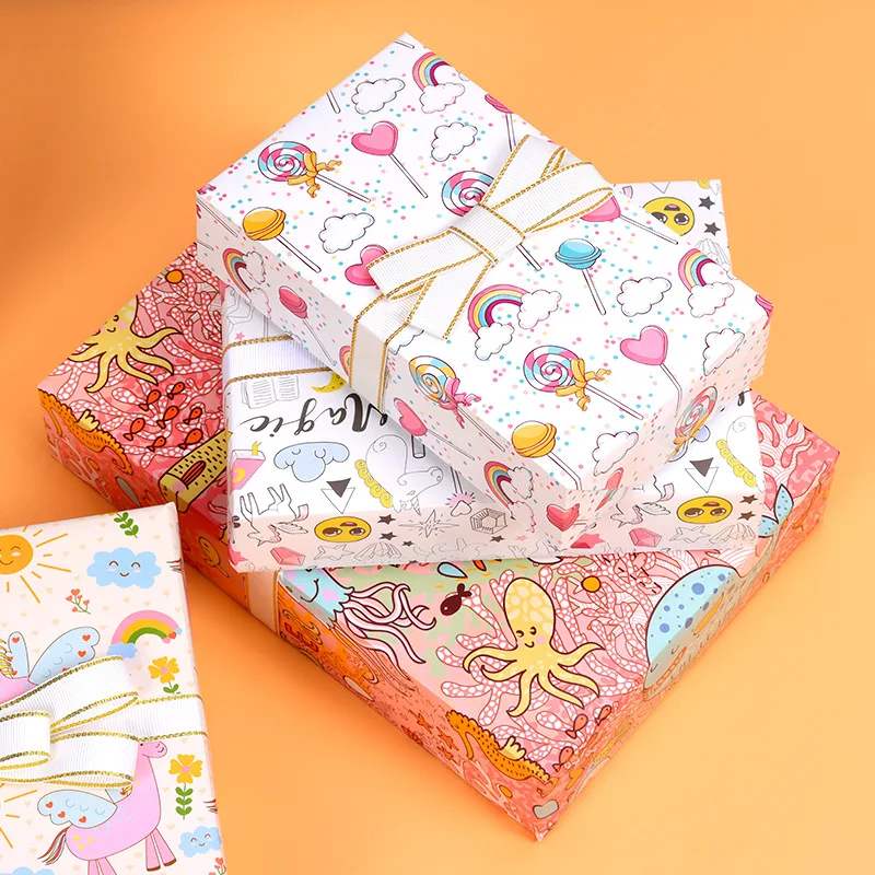 Fold Rainbow & Unicor Wrapping Paper Valentine Wedding Decoration Gift Wrap Artware Packing Paper Origami Paper 50*70cm