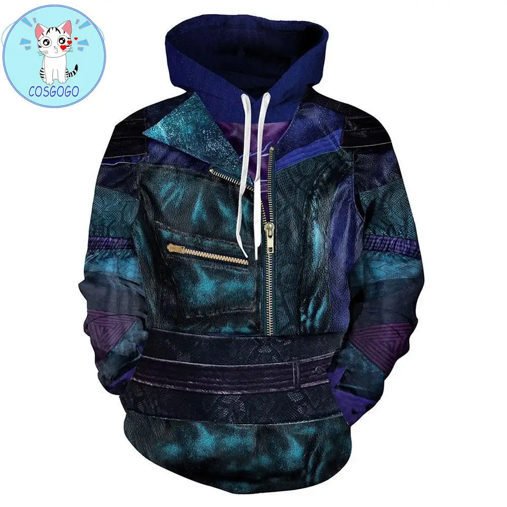 Descendants 3 Evie Hoodies Sweatshirts Cosplay Costumes Descendants Carlos 3D Printing zipper Hoodie Jacket sweater men women