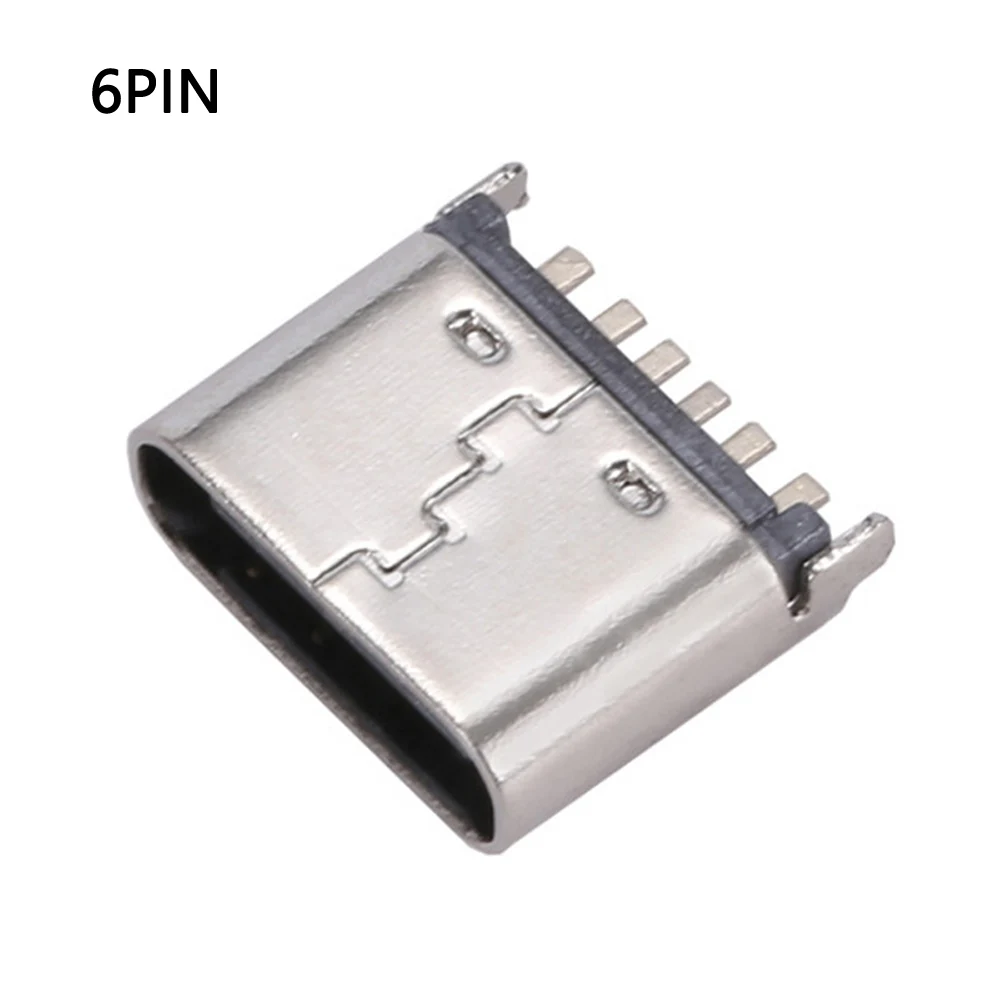 20pcs/lot 6 Pin SMT Socket Connector Micro USB Type C 3.1 Female Placement SMD DIP For PCB design PD high current  fast charge
