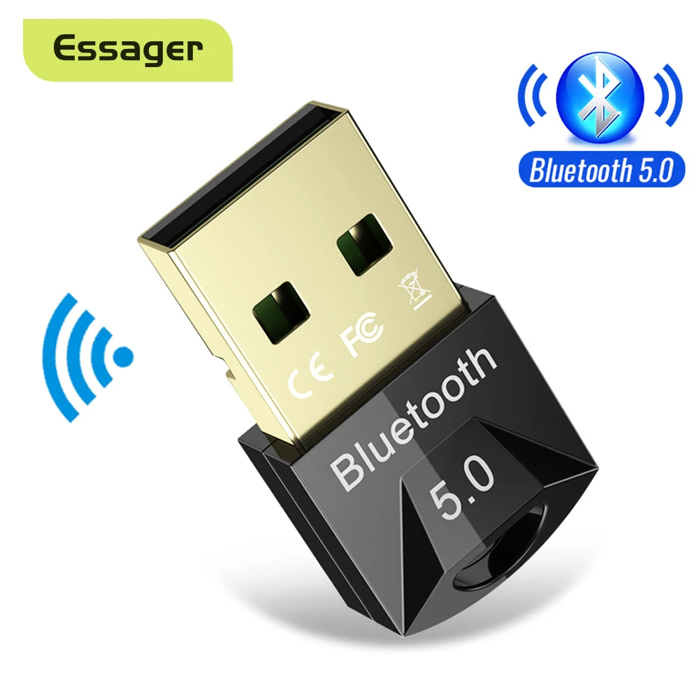 Essager USB Bluetooth 5.0 Adapter Dongle Bluetooth Music Audio Receiver Transmitter For Computer PC PS4 Speaker Wireless Mouse