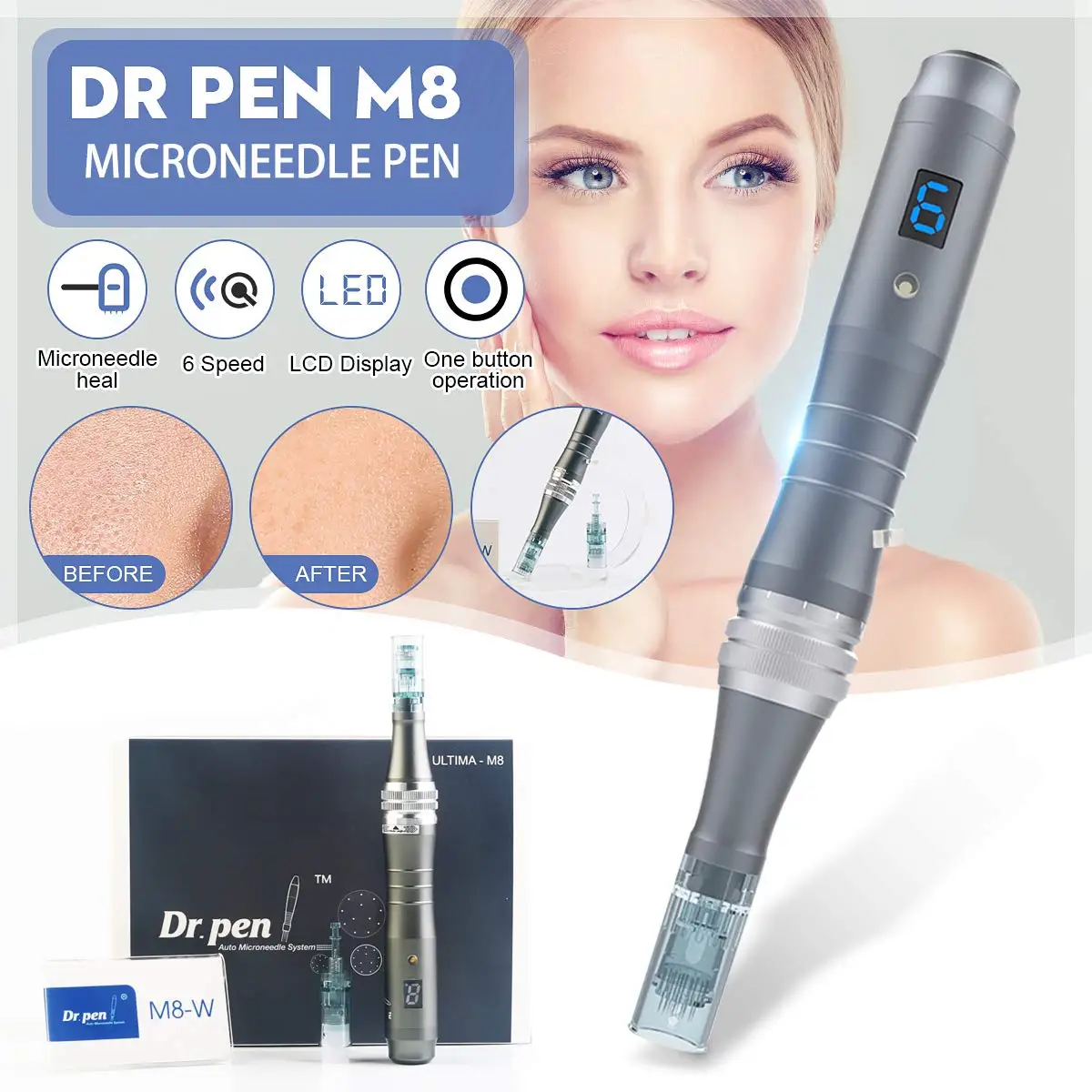 Dr.pen-Dermapen inalámbrico eléctrico Ultima M8, máquina de mesoterapia Profesional con microagujas para el cuidado de la piel Facial, Original