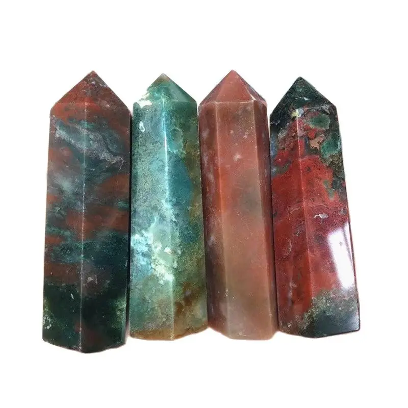 

New Arrivals Healing Crystals Point Tower Natural Colorful Indian Agate Quartz Crystal Wand For Home Decoration