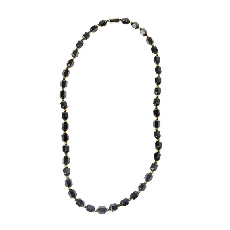 Black Hematite Therapy Necklace Pain Relief for Neck Shoulder