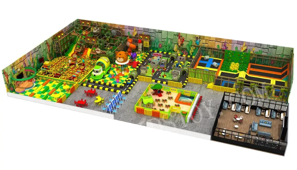 Grande aire de jeux multifonctionnelle pour enfants, thème Jungle, pour centre commercial, HZ-2020502