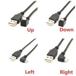 90 Degree Up Down Left Right Angled Micro USB Male to USB 2.0 male Data Charge connector Cable for Android phone tablet