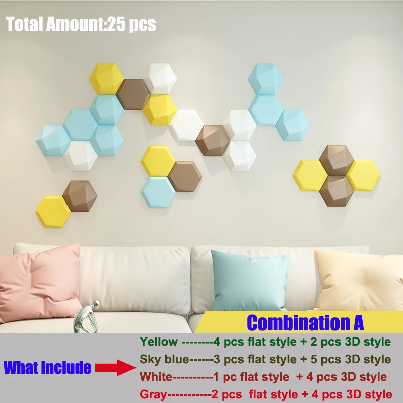 2022 New arrival Princess pink 3D Hexagon Leather acoustic panels Soft LeatherArt Wall panel for Bedroom backgroumd wall sticker