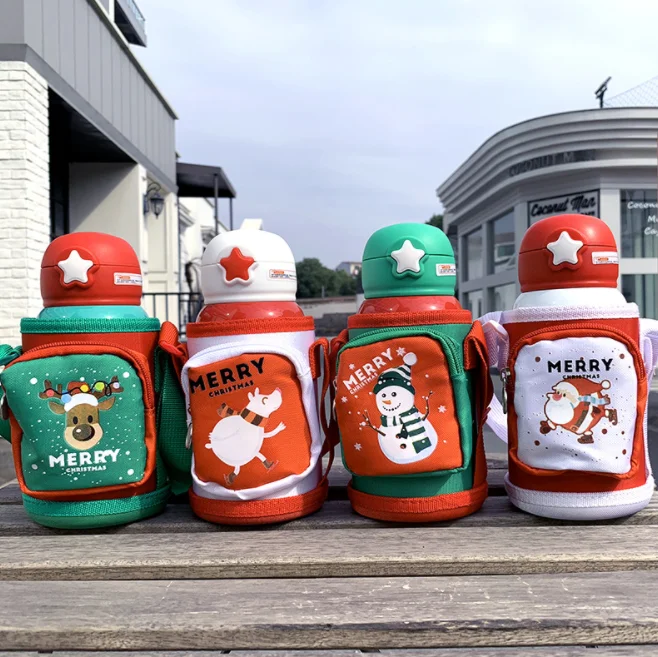 

Creative Christmas Mug with Lid Cute Animal Ceramics Cup Santa Claus Coffee Milk Tea Water Cups Cartoon Elk Mug for Kids Gift