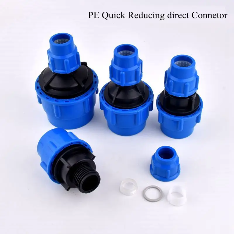 

1PC 20-63MM PE Quick Reducing direct Connector Agriculture Watering Irrigation System Hard Pipe Joint Garden Water Tube Joint