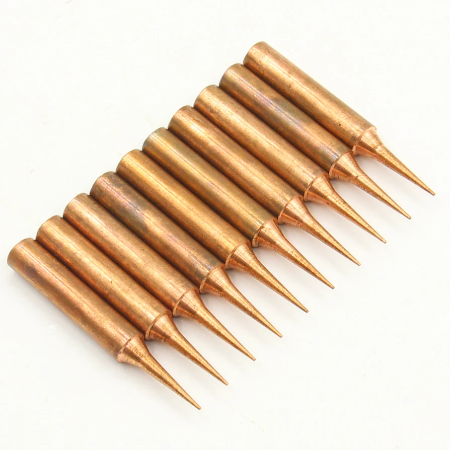 10pcs/lot 900M-T-K Diamagnetic copper soldering iron tip Lead-free Solder tip 933.376.907.913.951,898D,852D+ Soldering Station