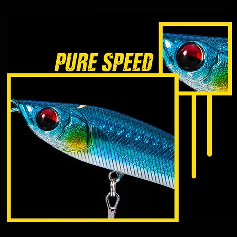 1PCS Laser Kunststoff Angeln Köder 7cm/10g Sinking Bleistift Minnow 3D Augen Wobbler Künstliche Harten Köder für Bass Pike Fishing Tackle